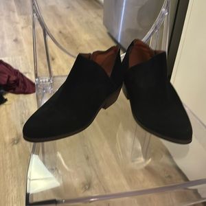 Lucky Brand Womens Folley Black Suede Boots Western Ankle Bootie size 8 Causal